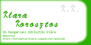klara korosztos business card