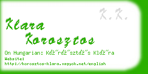 klara korosztos business card